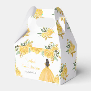 Ballotins Princesse aux Cheveux Bruns Fleurs Dorées Sweet Se