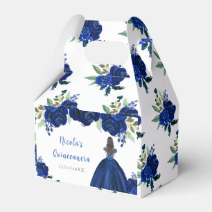 Ballotins Princesse aux Cheveux Bruns Robe Fleurie Bleue Mar
