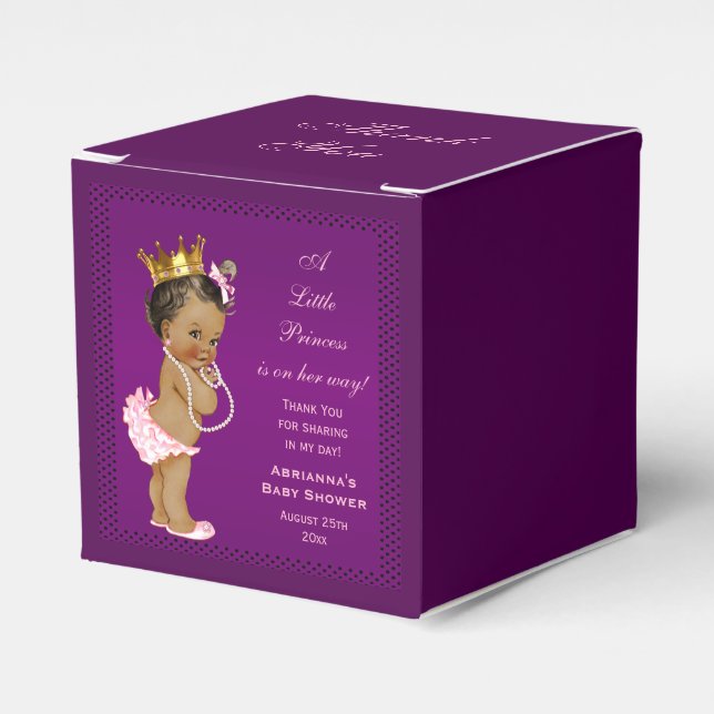 Ballotins Princesse ethnique personnalisée Baby shower Merci (Verso)