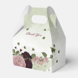 Ballotins prune rose bordeaux fleurs verdure mariage