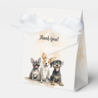 Puppy Chien Tails Boy Baby shower Merci