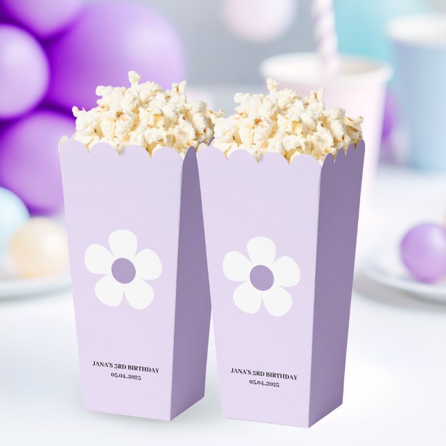 Ballotins Purple Daisy Anniversaire Popcorn | Élégant floral (Créateur téléchargé)