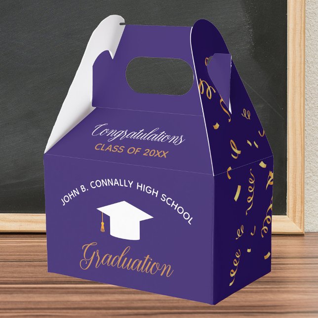 Ballotins Purple Graduation Gold Streamers Custom Party (Créateur téléchargé)