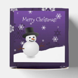 Ballotins Purple Snowman paysage hiver Ballotin de Noël