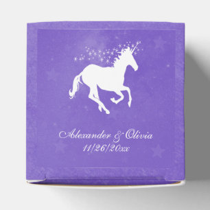 Ballotins Purple Unicorn Mariage Favor Box