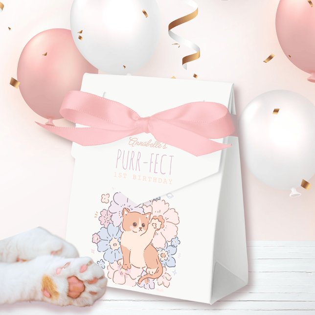 Ballotins Purr-fect Cute Cats Floral Girl 1er anniversaire (Créateur téléchargé)