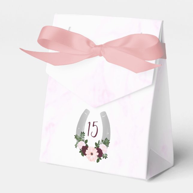 Ballotins Quinceanera Floral Western Horseshoe (Verso)