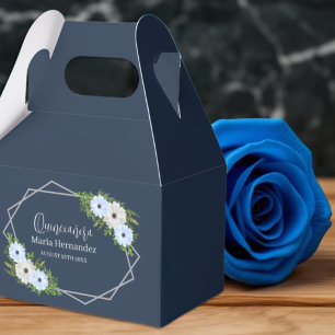 Ballotins Quinceañera Florale Bleu Clair et Blanc Rustique