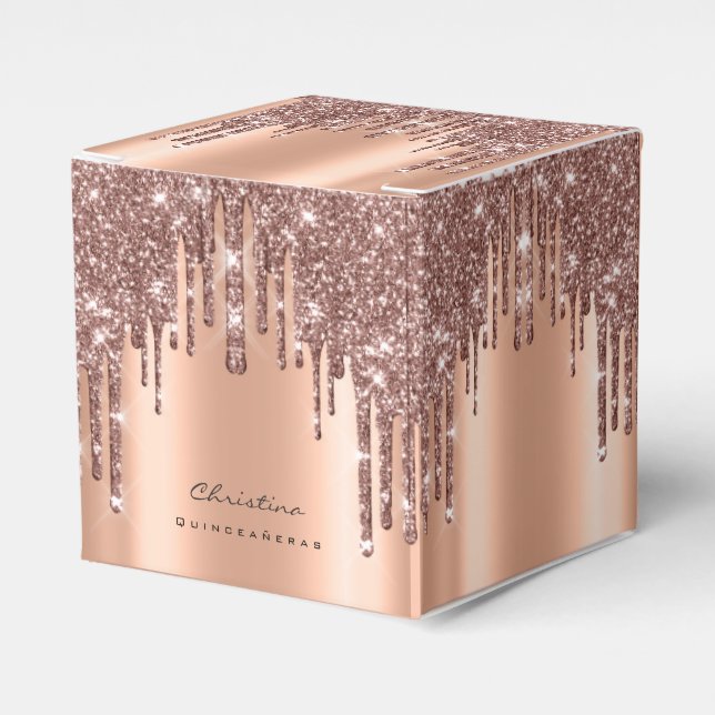 Ballotins Quinceañeras Douce 16e Parties scintillant Rose nu (Verso)