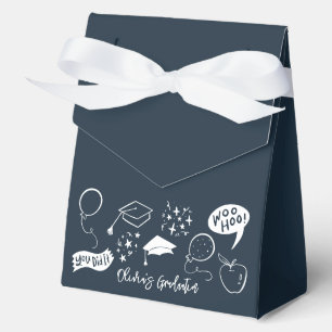 Ballotins Quirky Doodle Graduation Party Navy Blue