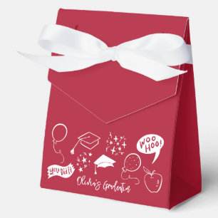 Ballotins Quirky Doodle Graduation Party Rouge