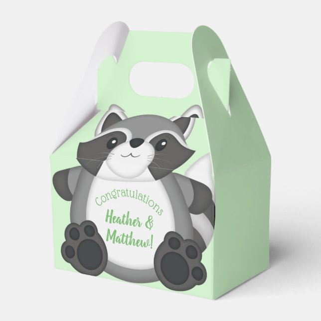 Ballotins Raccoon Baby shower vert (Verso)