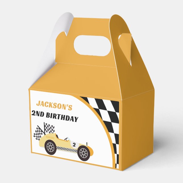 Ballotins Race Car Jaune fête d'anniversaire (Verso)