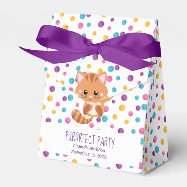 Ballotins Rainbow Confetti Cute Kitty Chat Anniversaire (Verso)