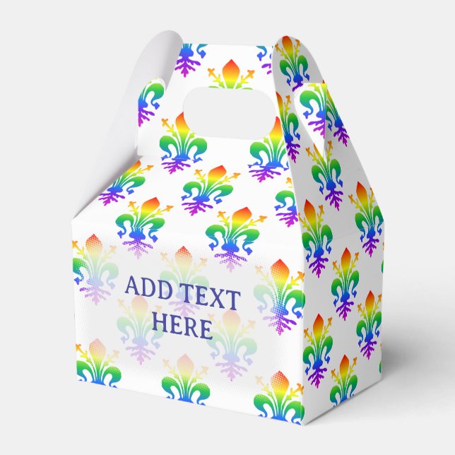 Ballotins Rainbow Fleur-de-lis Texte personnalisé (Arrière)