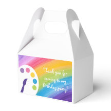 Rainbow Kids Art Party Favoriser les boîtes