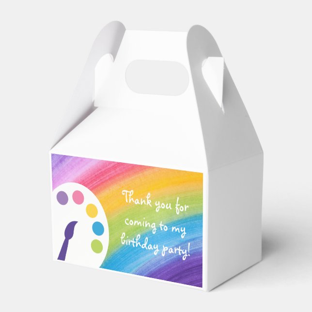 Ballotins Rainbow Kids Art Party Favoriser les boîtes (Verso)