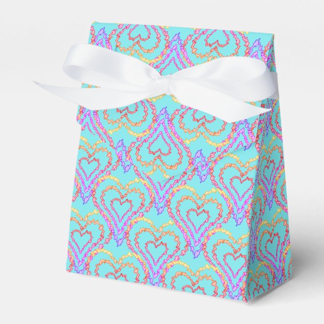 Ballotins Rainbow Love Motif de coeur sur Turquoise léger (Verso)