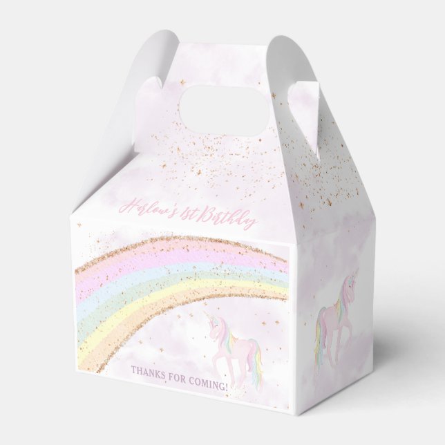 Ballotins Rainbow Unicorn 1er Anniversaire filles Pastel (Verso)