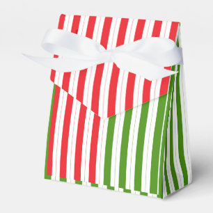 Ballotins Rayure de bonbon rouge de vacances et vert d'elfe 