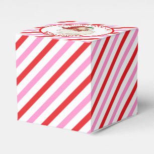 Ballotins Rayure festive rouge rose de cadeau du Père Noël