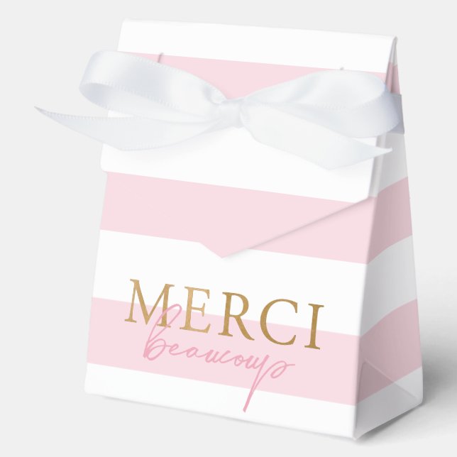 Ballotins Rayure rose Merci beaucoup (Recto)