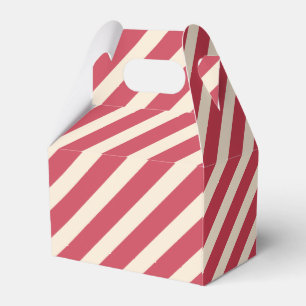 Ballotins Rayures diagonales blanc antique et rouge brique