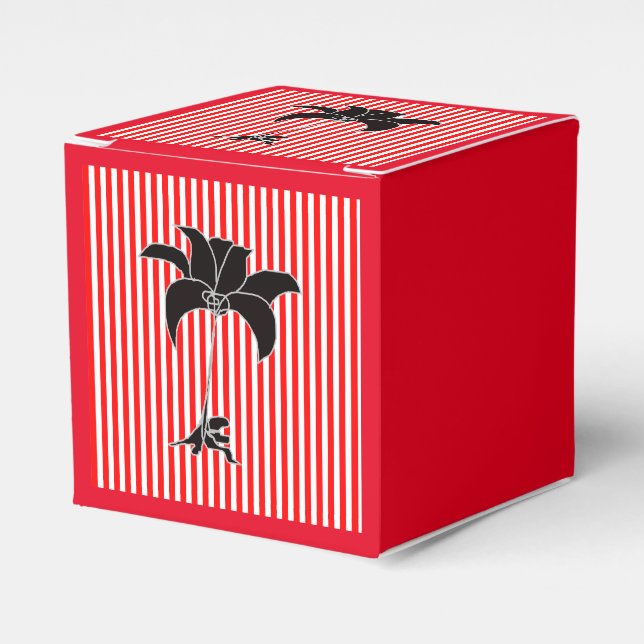 Ballotins Rayures rouges Fleur floral noir  (Verso)