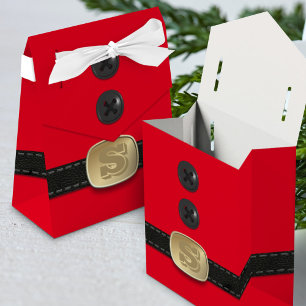 Ballotins Red Christmas Elf Suit Santa Party Favor Box