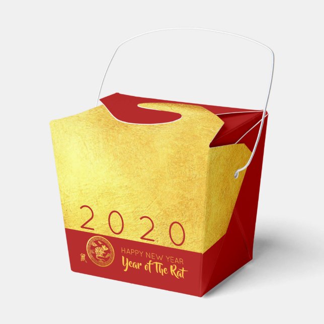 Ballotins Red Gold Chinese Rat coupé en papier 2020 TOFB (Verso)