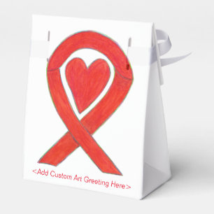 Ballotins Red Heart Awareness Ruban Art Party Favoriser boît