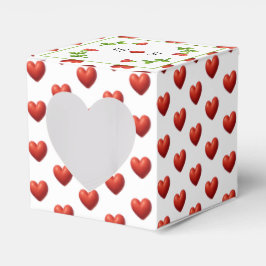 Ballotins Red Heart Pattern Gift Box with Heart Window