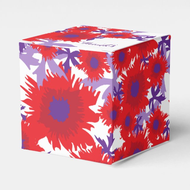Ballotins Red poppies graphisme art merci boîte cadeau (Verso)