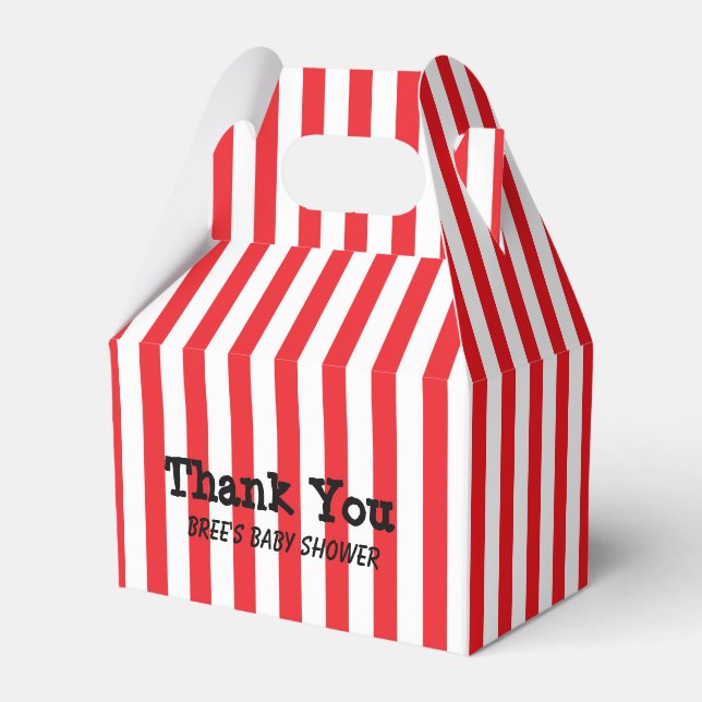 Ballotins Red & White Circus Stripes Party Favoriser les boî (Verso)
