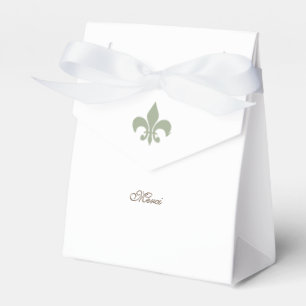 Ballotins Regency French Green Fleur de Lis Merci Mariage