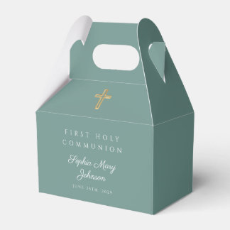 Ballotins Religieux Croix Vert Garçon Première Communion