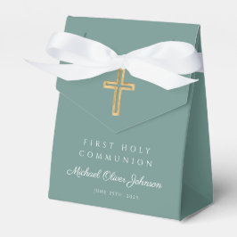 Ballotins Religious Cross Green Boy First Communion