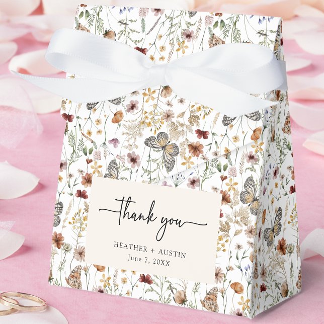 Ballotins Remerciement Bohème Rustique (Rustic Boho Thank You Favor Boxes with Butterflies by Painted Paperie
)