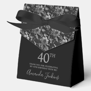 Ballotins Remerciement Fleur Argent 40e Anniversaire 