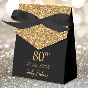Ballotins Remerciement paillettes or 80 ans