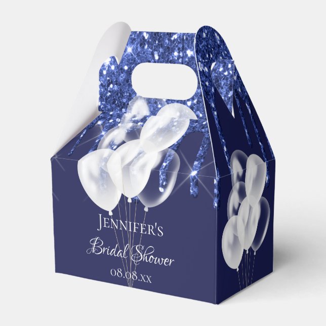 Ballotins Remerciement pour Baby Shower avec ballons bleus e (Verso)