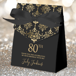 Ballotins Remerciements élégants Or 80e Anniversaire 