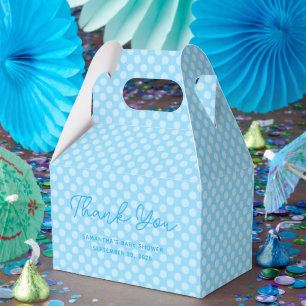 Ballotins Remerciements pour Baby Shower Baby Blue à pois