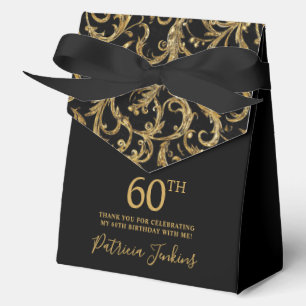 Ballotins Remerciements pour les 60 ans avec tourbillons dor