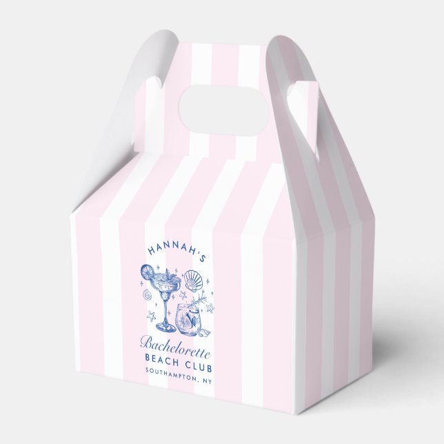 Ballotins Retro Modern Pink & Blue Bachelorette Weekend (Verso)