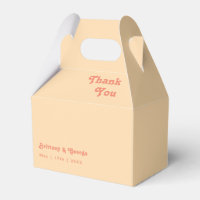 Rétro moderne | Orange Cream Wedding Favor Box