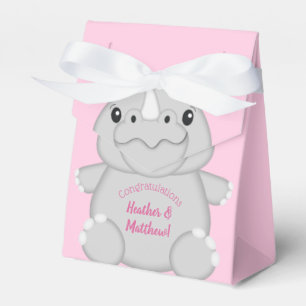 Ballotins Rhino Baby shower Safari Rose fille