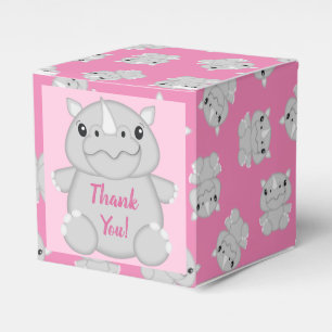 Ballotins Rhino Baby shower Safari Rose fille