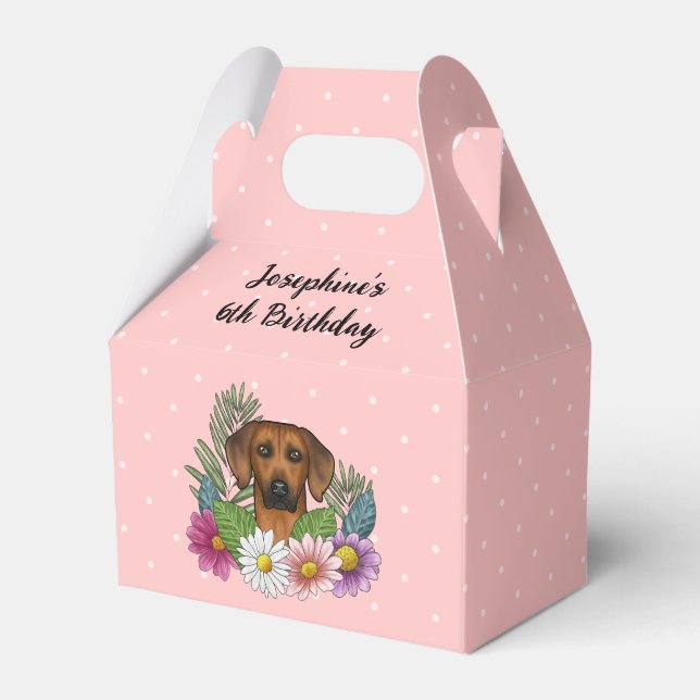 Ballotins Rhodesian Ridgeback Chien Et Fleurs Anniversaire F (Verso)