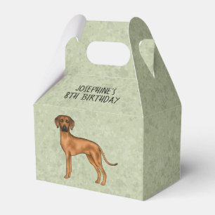 Ballotins Rhodesian Ridgeback mignon chien Brown avec texte 